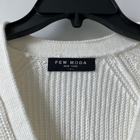 FEW MODA White V-Neck Knit Cardigan - Picture 2 of 3